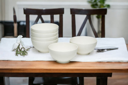 White Six Piece Porcelain Service For Six Bowl Set HomeRoots