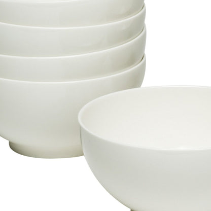 White Six Piece Porcelain Service For Six Bowl Set HomeRoots