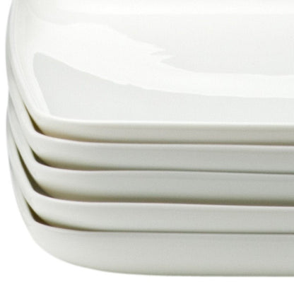 White Six Piece Rectangle Porcelain Service For Six Dinner Plate Set HomeRoots