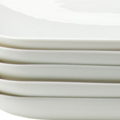 White Six Piece Rectangle Porcelain Service For Six Dinner Plate Set HomeRoots
