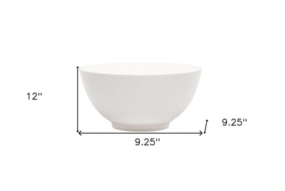 White Porcelain Large Round Serve Bowl HomeRoots