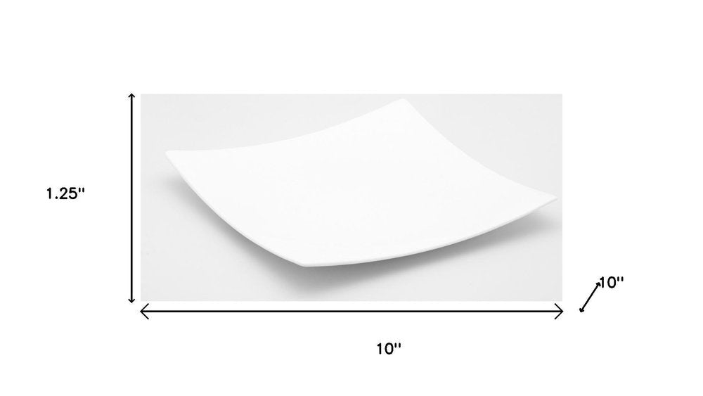 White Six Piece Square Bone China Service For Six Dinner Plate Set HomeRoots