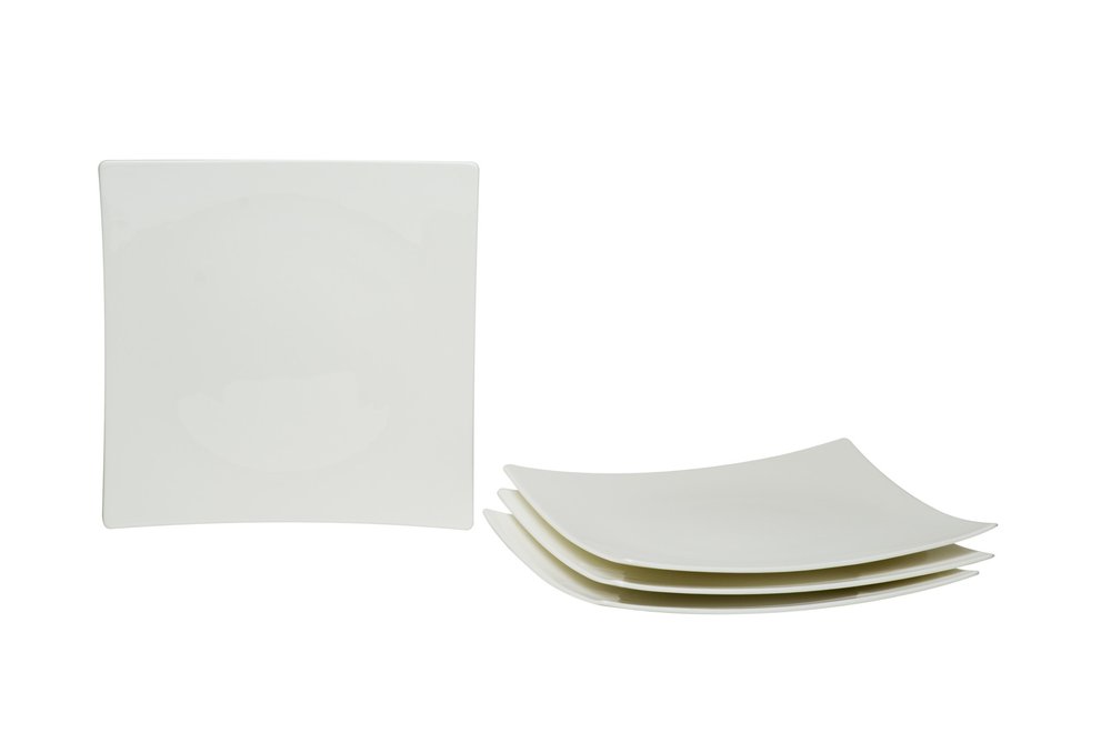 White Six Piece Square Bone China Service For Six Salad Plate Set HomeRoots