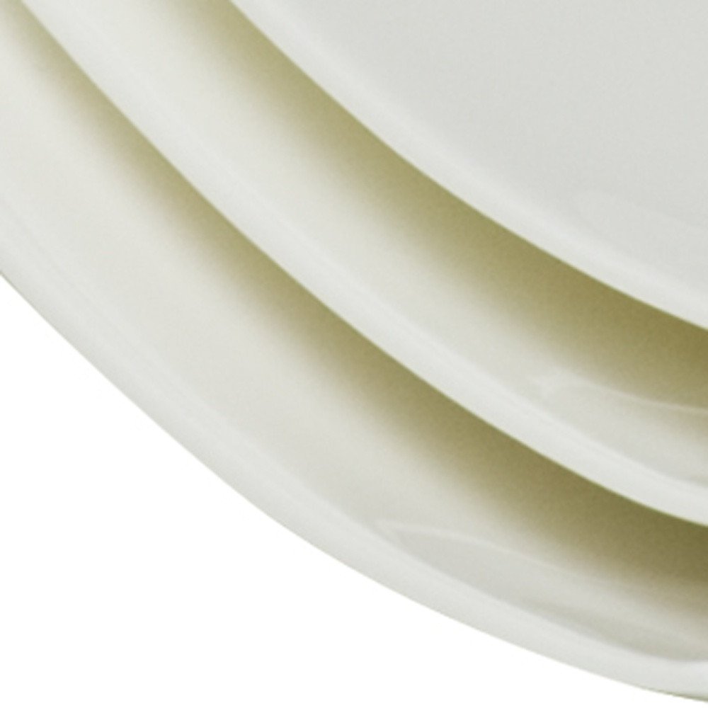 White Six Piece Square Bone China Service For Six Salad Plate Set HomeRoots