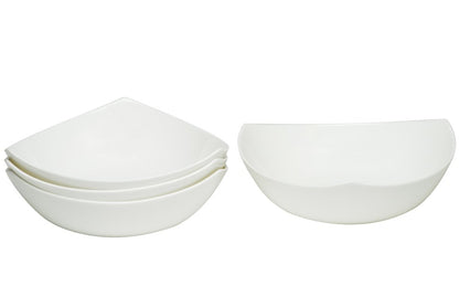 White Six Piece Triangle Bone China Service For Six Bowl Set HomeRoots