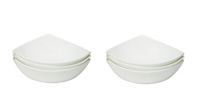 White Six Piece Triangle Bone China Service For Six Bowl Set HomeRoots
