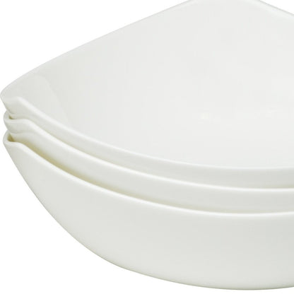 White Six Piece Triangle Bone China Service For Six Bowl Set HomeRoots