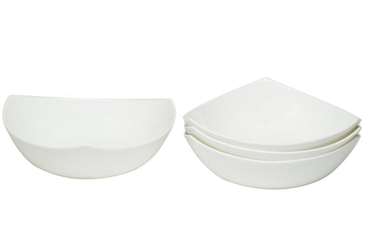 White Six Piece Triangle Bone China Service For Six Bowl Set HomeRoots