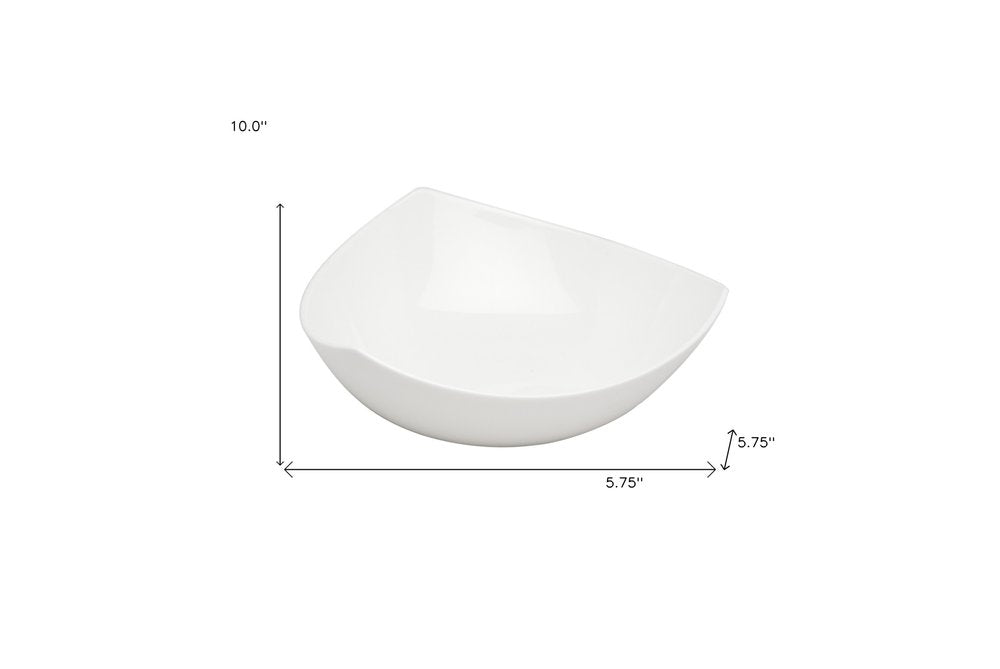 White Six Piece Triangle Bone China Service For Six Bowl Set HomeRoots