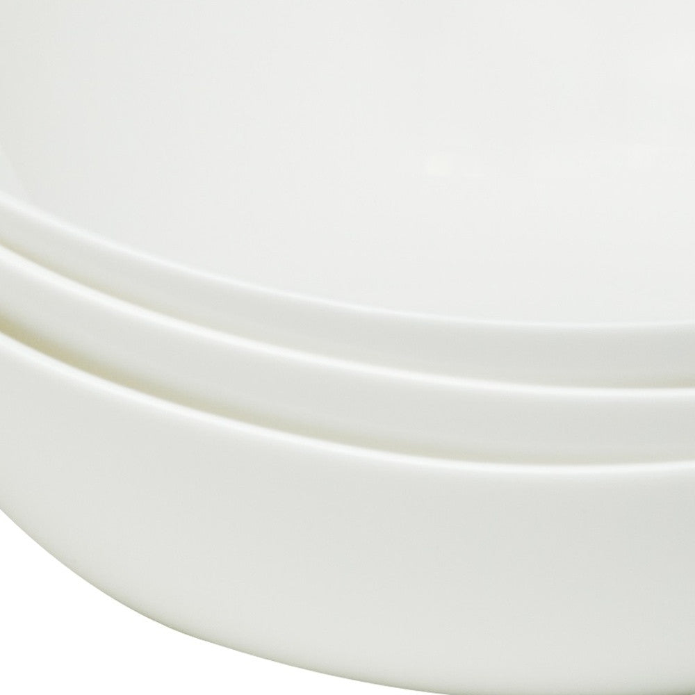 White Six Piece Triangle Bone China Service For Six Bowl Set