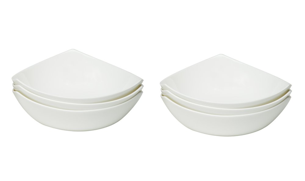 White Six Piece Triangle Bone China Service For Six Bowl Set HomeRoots