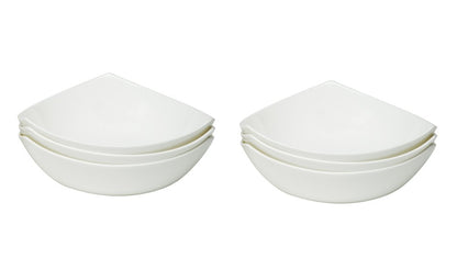 White Six Piece Triangle Bone China Service For Six Bowl Set HomeRoots