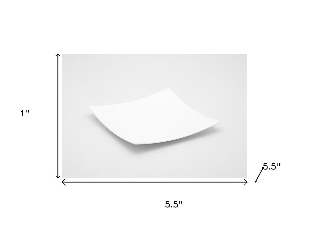 White Six Piece Square Bone China Service For Six Bread and Butter Set HomeRoots