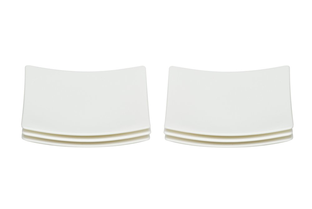 White Six Piece Square Bone China Service For Six Bread and Butter Set HomeRoots