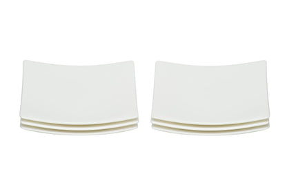 White Six Piece Square Bone China Service For Six Bread and Butter Set HomeRoots