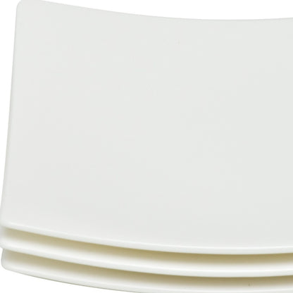 White Six Piece Square Bone China Service For Six Bread and Butter Set