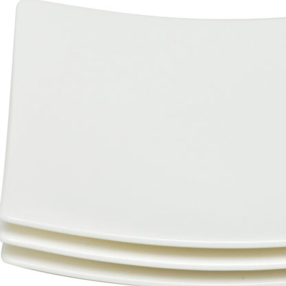 White Six Piece Square Bone China Service For Six Bread and Butter Set HomeRoots