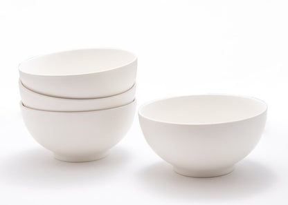 White Four Piece Porcelain Service For Four Bowl Set HomeRoots
