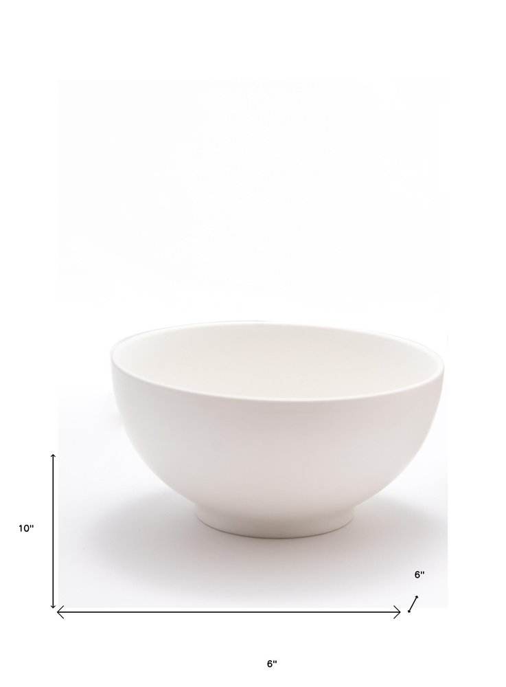 White Four Piece Porcelain Service For Four Bowl Set HomeRoots