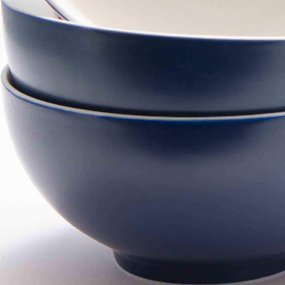 Blue and White Four Piece Porcelain Service For Four Bowl Set HomeRoots