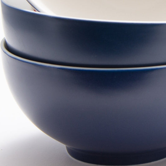 Blue and White Four Piece Porcelain Service For Four Bowl Set HomeRoots