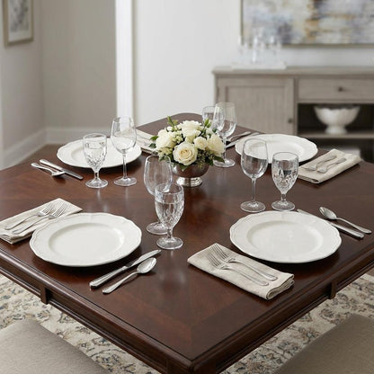 White Four Piece Scallop Stoneware Service For Four Dinner Plate Set HomeRoots