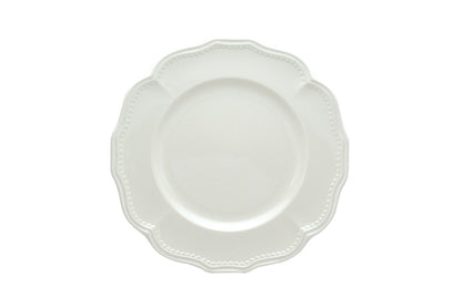 White Four Piece Scallop Stoneware Service For Four Dinner Plate Set HomeRoots