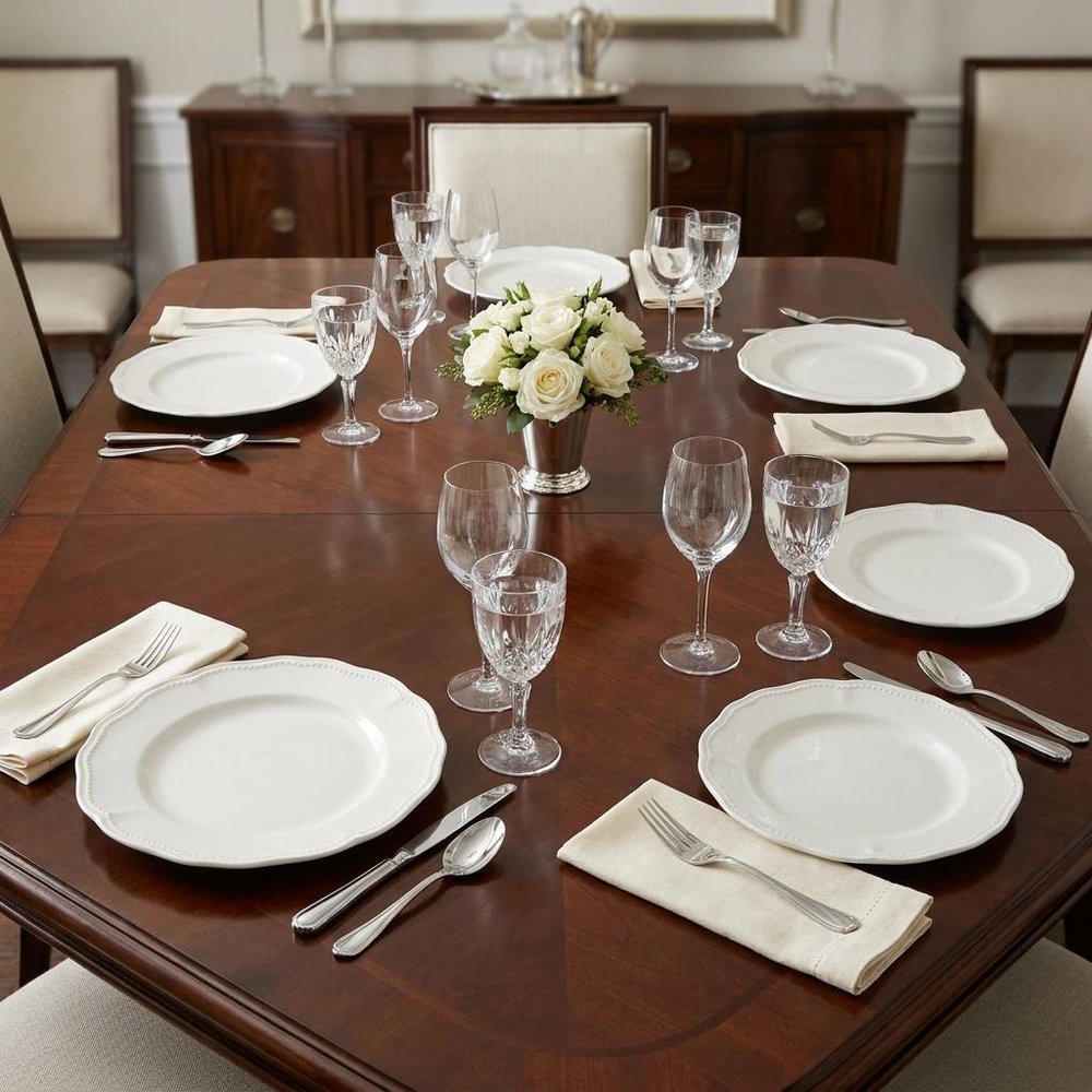 White Four Piece Scallop Stoneware Service For Four Dinner Plate Set HomeRoots