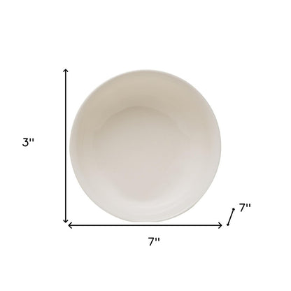 White Four Piece Round Scallop Stoneware Service For Four Bowl Set HomeRoots