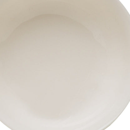White Four Piece Round Scallop Stoneware Service For Four Bowl Set HomeRoots