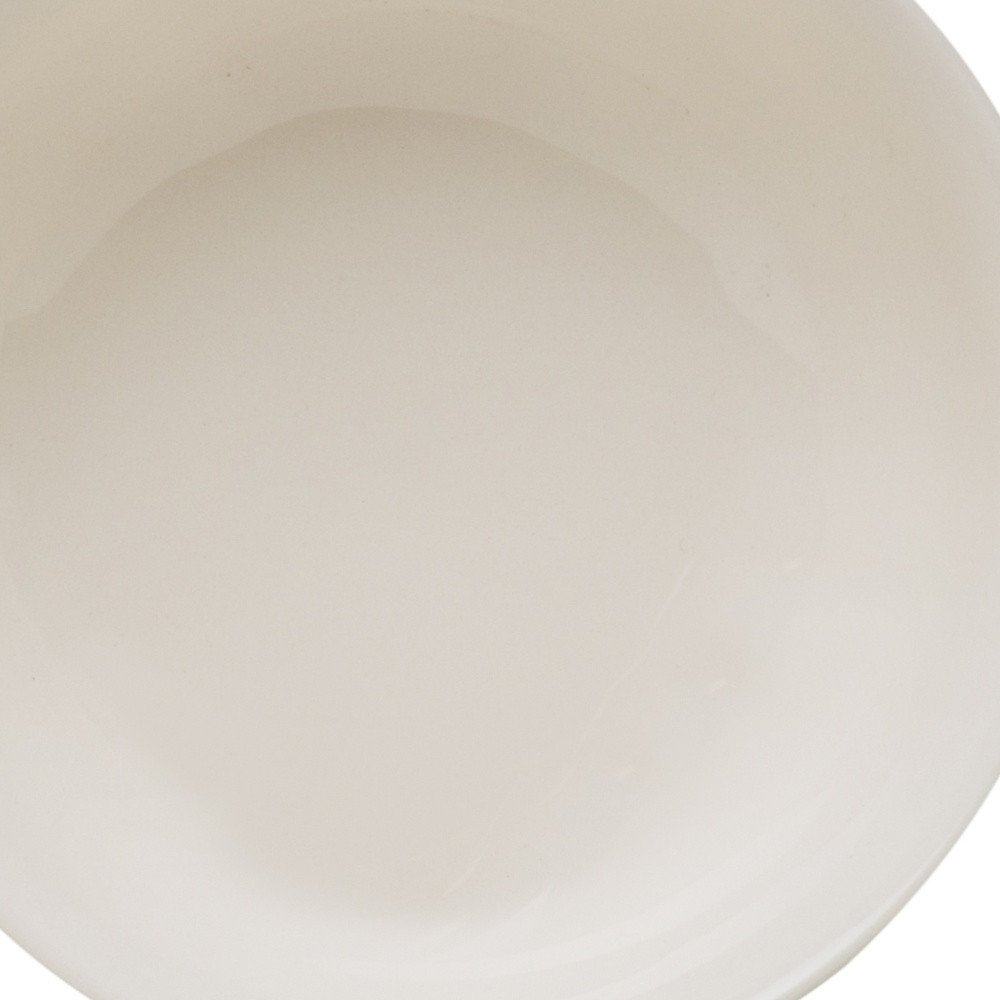 White Four Piece Round Scallop Stoneware Service For Four Bowl Set HomeRoots