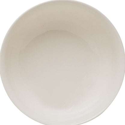 White Four Piece Round Scallop Stoneware Service For Four Bowl Set HomeRoots