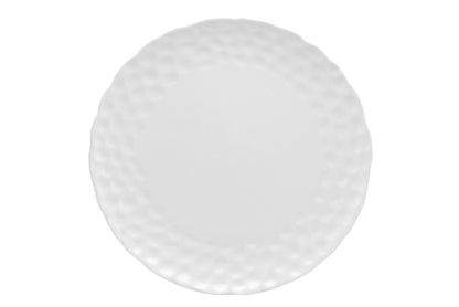 White Six Piece Round Pebbled Porcelain Service For Six Dinner Plate Set HomeRoots
