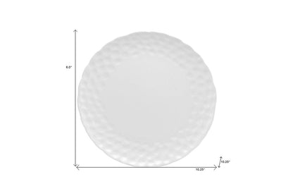 White Six Piece Round Pebbled Porcelain Service For Six Dinner Plate Set HomeRoots
