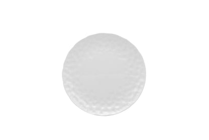 White Six Piece Round Pebbled Porcelain Service For Six Salad Plate Set HomeRoots