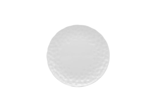 White Six Piece Round Pebbled Porcelain Service For Six Salad Plate Set HomeRoots