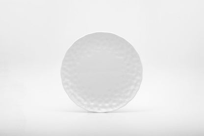 White Six Piece Round Pebbled Porcelain Service For Six Salad Plate Set HomeRoots