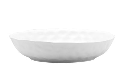 White Six Piece Round Pebbled Porcelain Service For Six Bowl Set HomeRoots