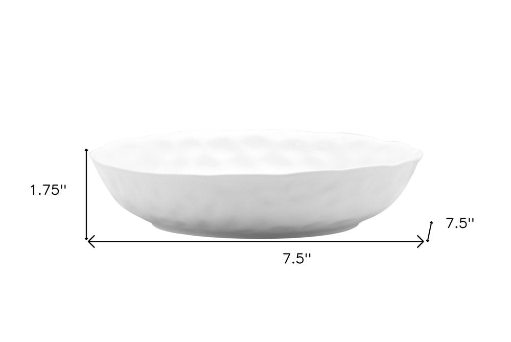 White Six Piece Round Pebbled Porcelain Service For Six Bowl Set HomeRoots