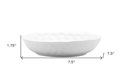 White Six Piece Round Pebbled Porcelain Service For Six Bowl Set HomeRoots