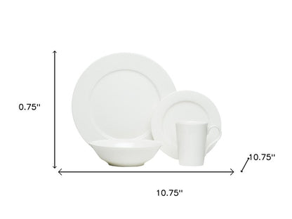 White Sixteen Piece Round Bone China Service For Four Dinnerware Set HomeRoots