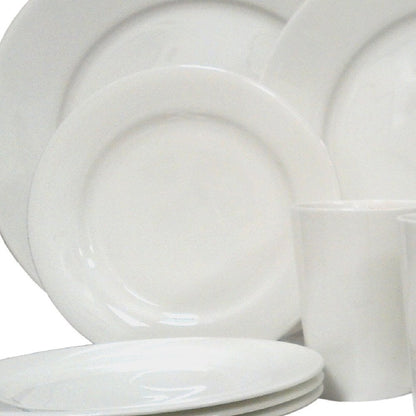 White Sixteen Piece Round Bone China Service For Four Dinnerware Set HomeRoots