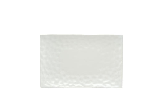 White Six Piece Rectangle Pebbled Porcelain Service For Six Salad Plate Set HomeRoots