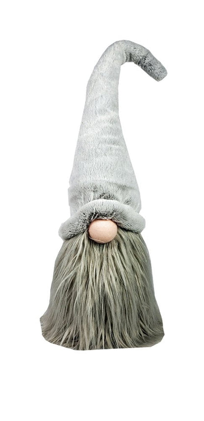 30" Groovy Grey with Pointy Hat Fabric Sitting Gnome Sculpture HomeRoots