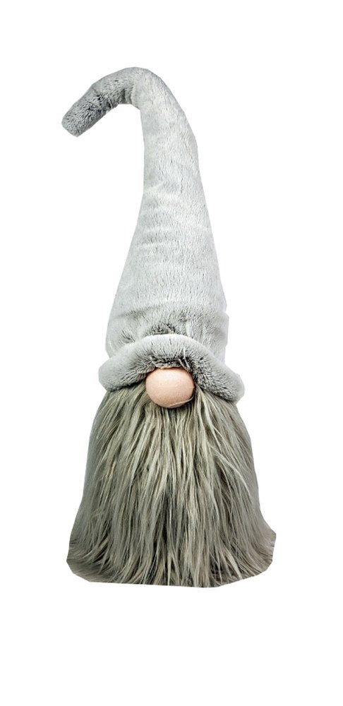 30" Groovy Grey with Pointy Hat Fabric Sitting Gnome Sculpture HomeRoots