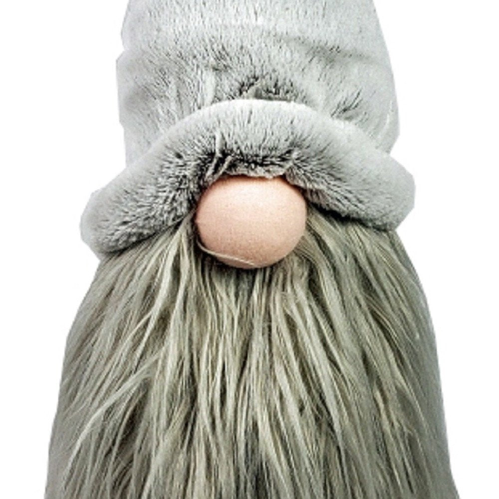 30" Groovy Grey with Pointy Hat Fabric Sitting Gnome Sculpture HomeRoots
