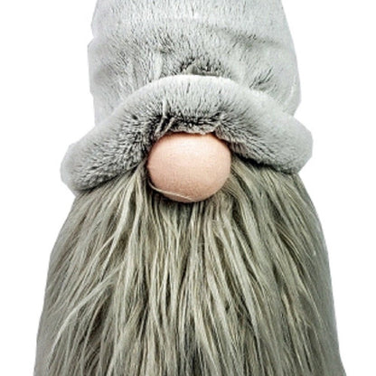 30" Groovy Grey with Pointy Hat Fabric Sitting Gnome Sculpture HomeRoots