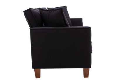 Hot Selling Solid Color Sofa Easy Assemble 2 Seater Furniture Breathable Linen Sofa Stool - FurniFindUSA