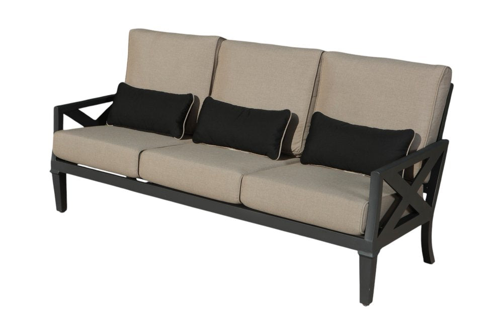 Six Piece Gray Metal Sectional Seating Group With Table — view 5