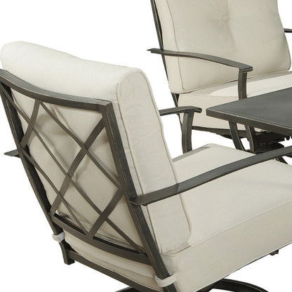 Five Piece Black and Gray Metal Outdoor Patio Set With Table HomeRoots
